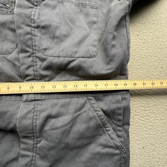 Vintage Madewell Mechanic Workwear Quilt Lined Coverall 36-38 x30 Large Gray Red - Picture 6 of 16